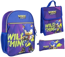 Školní batoh s příslušenstvím Sonic: Divoké věci batoh - svačinový box - penál (objem 17 litrů 31 x 42 x 13 cm)