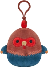 Squishmallows - 9 cm Clip On Plush - Brown and Blue Rooster