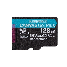 Kingston paměťová karta Canvas Go! Plus, 128GB, micro SDXC, SDCG3/128GBSP, UHS-I U3, A2, V30